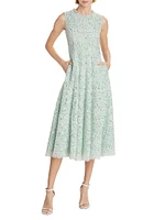 Corded Lace Sleeveless Midi-Dress