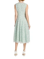 Corded Lace Sleeveless Midi-Dress