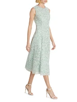 Corded Lace Sleeveless Midi-Dress