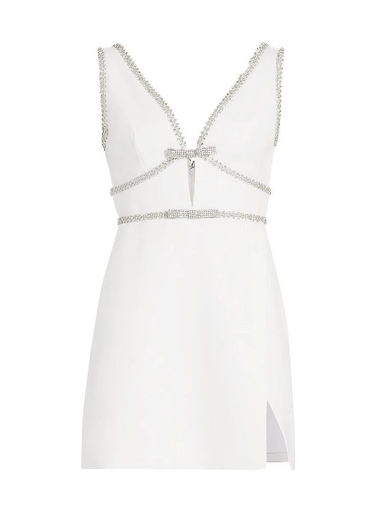 Embellished Bonded Crêpê Minidress