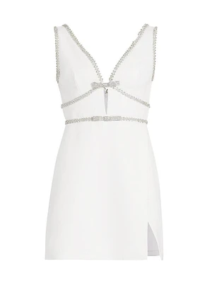 Embellished Bonded Crêpê Minidress