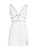 Embellished Bonded Crêpê Minidress