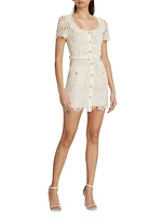 Guipure Lace Belted Minidress