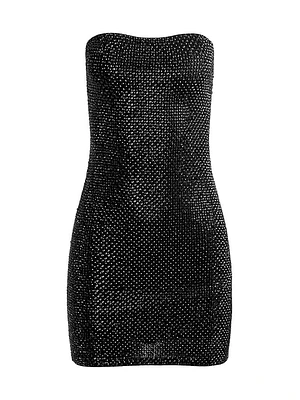 Leia Embellished Mesh Strapless Minidress