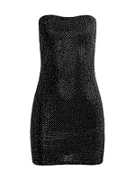 Leia Embellished Mesh Strapless Minidress