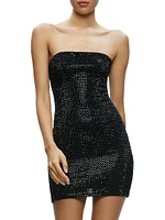 Leia Embellished Mesh Strapless Minidress