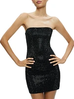 Leia Embellished Mesh Strapless Minidress