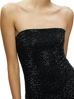 Leia Embellished Mesh Strapless Minidress