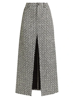 Rye Tweed Slit Maxi Skirt