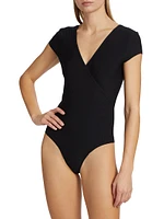 Butter Cap-Sleeve Wrap Bodysuit