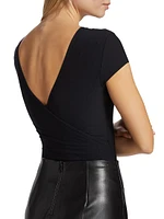 Butter Cap-Sleeve Wrap Bodysuit