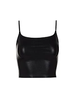 Faux Leather Cami Crop Top