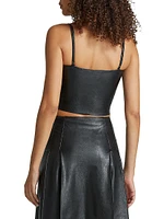 Faux Leather Cami Crop Top