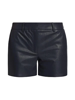 Faux-Leather Tailored Shorts