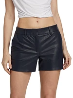 Faux-Leather Tailored Shorts