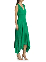 Livia Pleated Sleeveless Midi-Dress