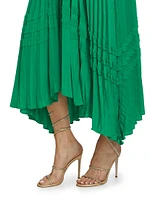 Livia Pleated Sleeveless Midi-Dress