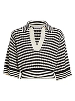 Azaria Cotton-Blend Striped Knit Top