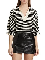 Azaria Cotton-Blend Striped Knit Top