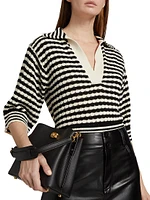 Azaria Cotton-Blend Striped Knit Top