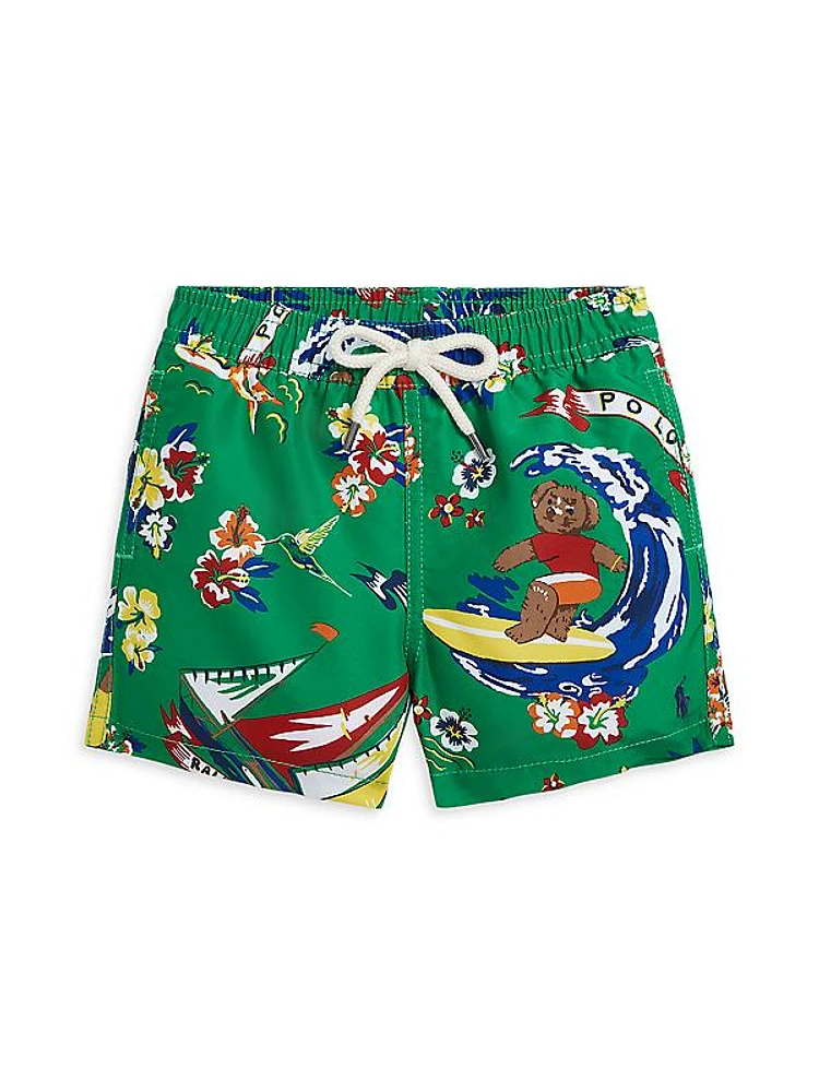 Baby Boy's Surf Polo Bear Swim Trunks