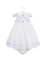 Baby Girl's Tennis Embroidered Smocked Seersucker Dress