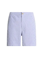 Prepster Striped Seersucker Cotton Shorts