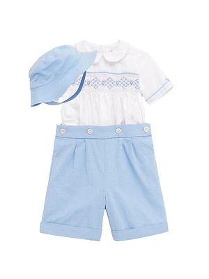 Baby Boy's Shirt & Seersucker Shorts Set