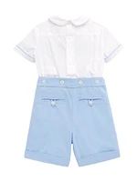 Baby Boy's Shirt & Seersucker Shorts Set