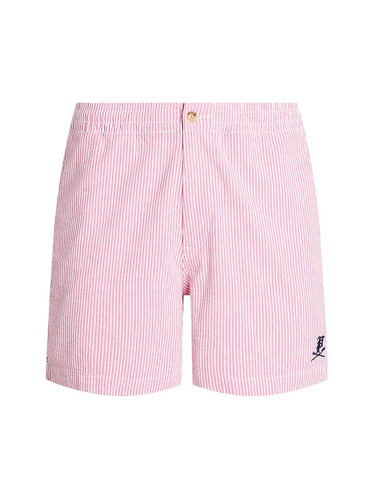 Prepster Striped Seersucker Cotton Shorts