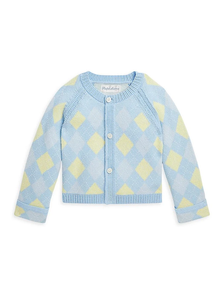 Baby Boy's Cotton Argyle Cardigan