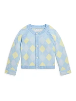 Baby Boy's Cotton Argyle Cardigan