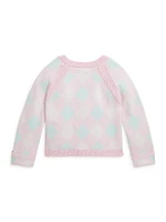 Baby Girl's Cotton Argyle Cardigan