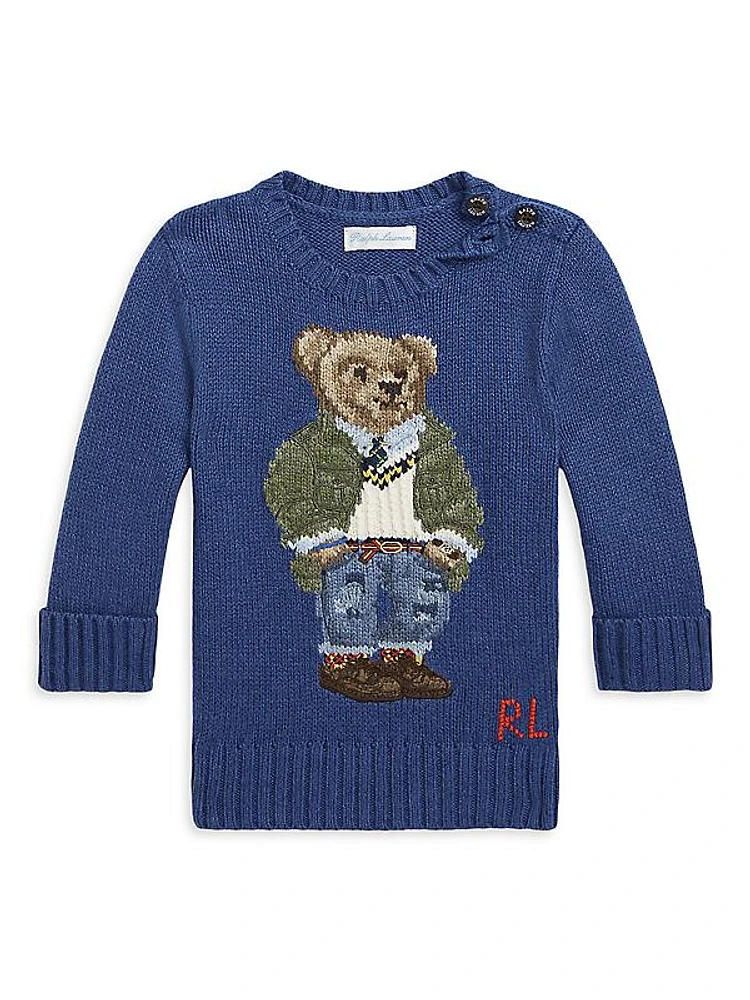 Baby Boy's Knit Polo Bear Sweater