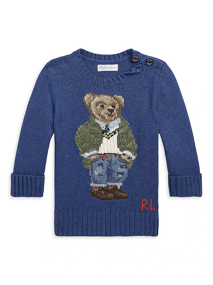 Baby Boy's Knit Polo Bear Sweater