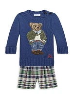 Baby Boy's Knit Polo Bear Sweater