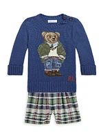 Baby Boy's Knit Polo Bear Sweater