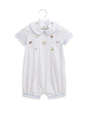 Baby Boy's Embroidered Cotton Shortall