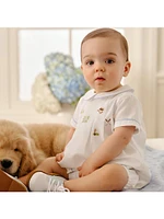 Baby Boy's Embroidered Cotton Shortall