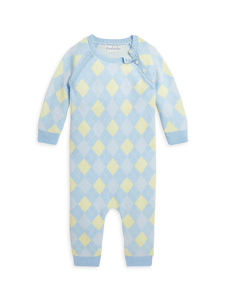 Baby Boy's Cotton Argyle One-Piece