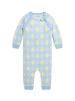 Baby Boy's Cotton Argyle One-Piece