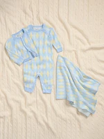 Baby Boy's Cotton Argyle One-Piece