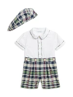 Baby Boy's Plaid Shirt & Shorts Set