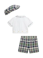 Baby Boy's Plaid Shirt & Shorts Set