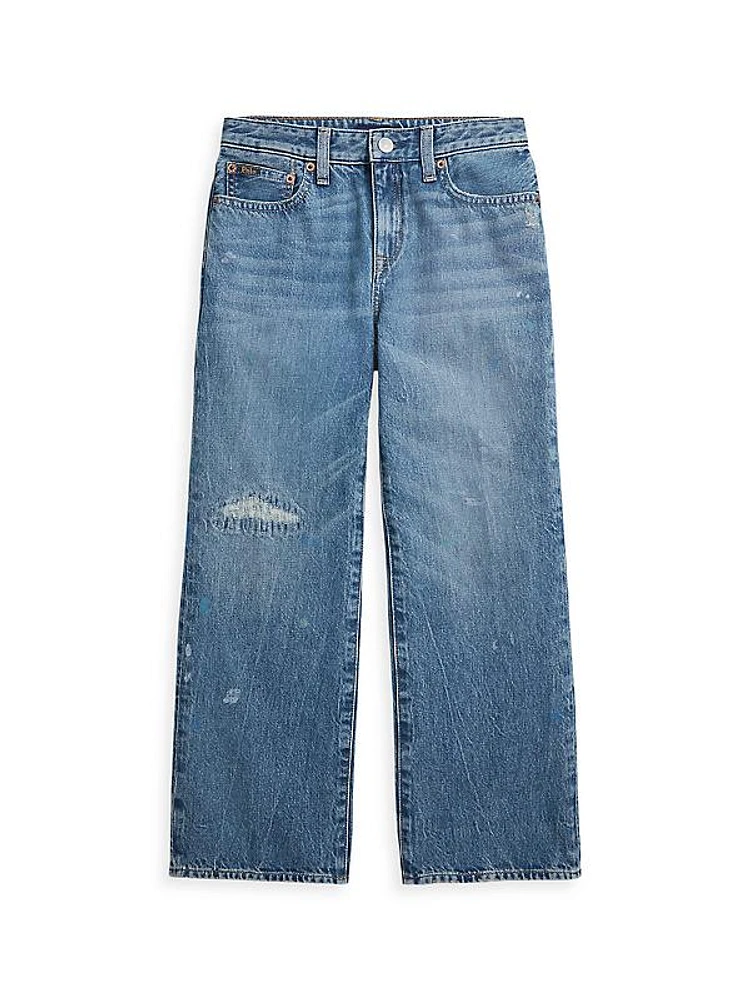 Little Girl's & Girl's High-Rise Wide-Leg Jeans