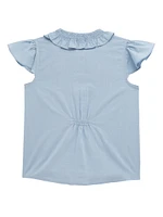 Little Girl's & Batiste Smock-Collar Shirt