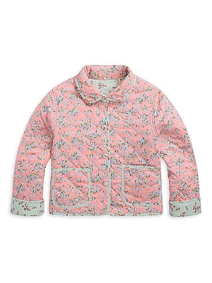 Little Girl's & Girl's Linen-Cotton Quilted Jacket