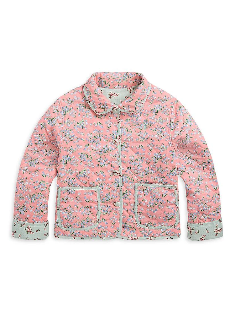 Little Girl's & Linen-Cotton Quilted Jacket