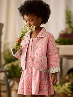 Little Girl's & Linen-Cotton Quilted Jacket