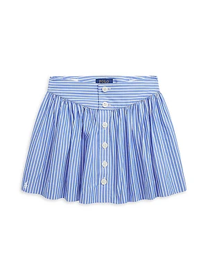 Little Girl's & Striped Poplin Skirt